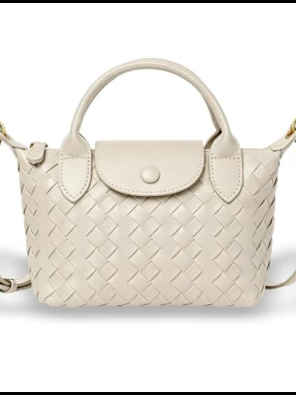 Woven Vegan Leather Crossbody Bag Small Satchel Purse
